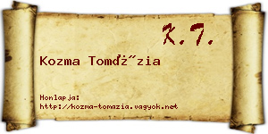 Kozma Tomázia névjegykártya